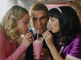 Photo of Riverdale characters Betty, Archie, and Veronica (L-R) from Business Insider