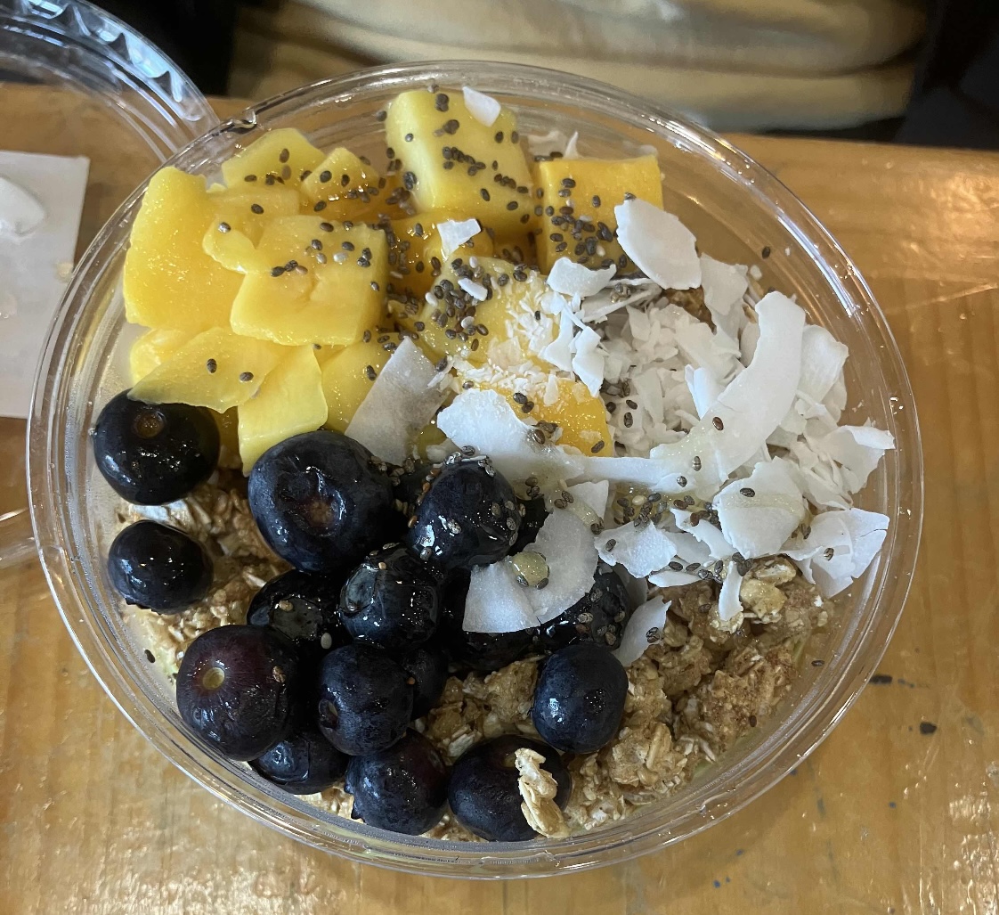 Acai bowl from Tropical Smoothie, taken by Jarrett Connolly