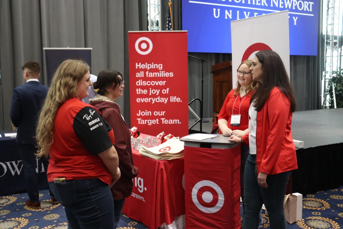 CNU Students talking with recruiters from Target
