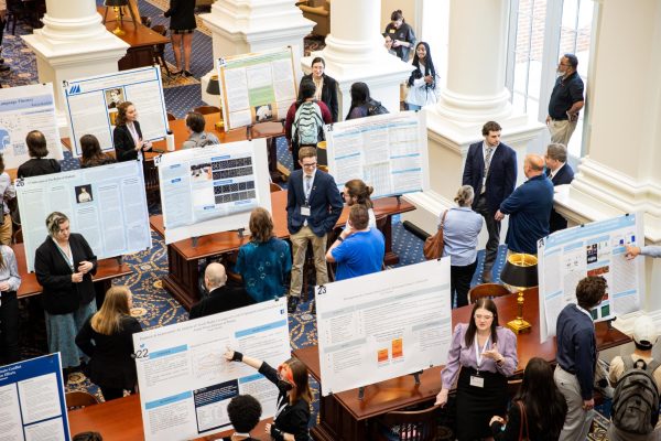 Students presenting at one of Paideia’s poster sessions, photo courtesy of CNU OCPR