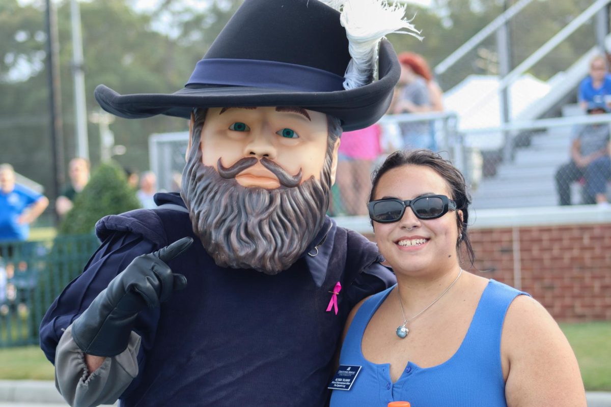 A&E Editor Alyssa Tillman poses with Captain Chris