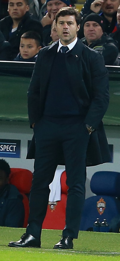 Mauricio Pochettino coaching Tottenham
Hotspur FC during a game against PFC
CSKA Moscow in 2016. Mauricio Pochettino
2016 by Dmitry Golubovich is licensed under the CC BY-SA 3.0 Deed.