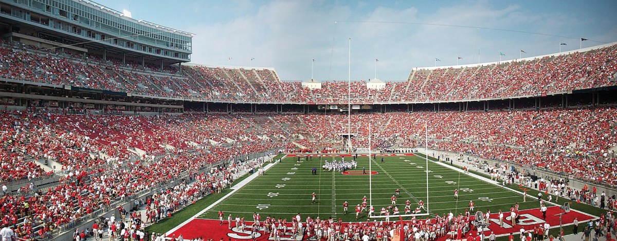 Panoramic view of Ohio Stadium during a
game with Northwestern University in 2007.
Panoramic view of Ohio Stadium by Joebengo
is licensed under the GNU Free Documentation License.