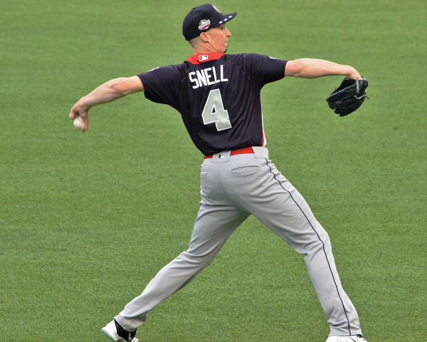 Blake Snell warming up at the 2018 All-Star Game
Home Run Derby. Blake Snell 2018 All-Star Game by
Jeffrey Hyde is licensed under the CC By Attribution
2.0 Generic Deed.