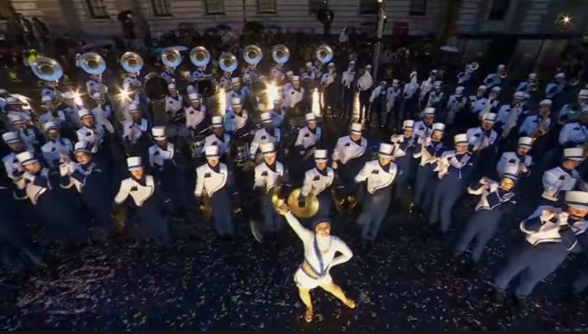 The Marching Captains performing at LNYDP. Photo from the Associated Press