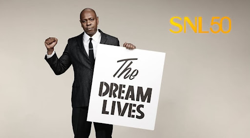 Dave Chapelle in SNL promotional shoot, photo from @nbcsnl on Instagram