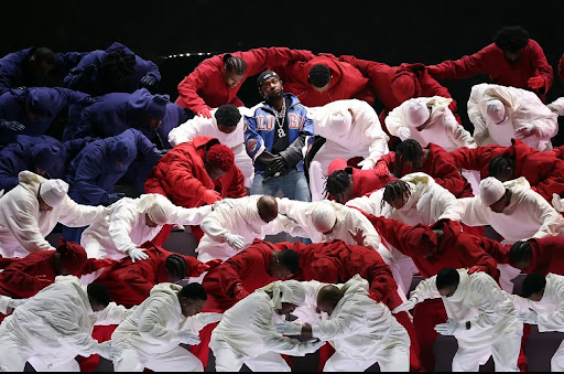 Kendrick Lamar performing at the Super Bowl Halftime show, photo from
@nfl on Instagram