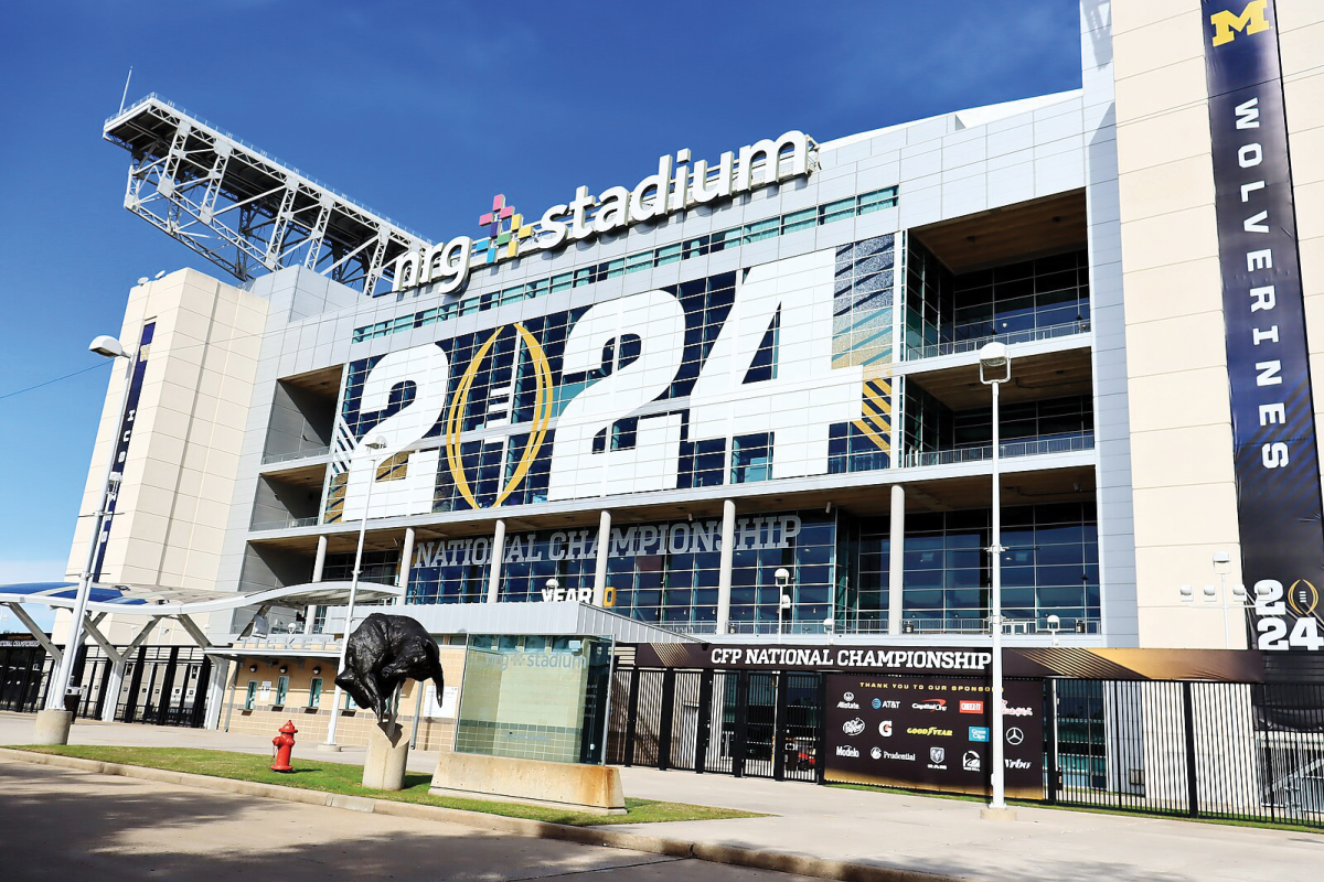 2024 College Football Playoff National Championship venue
NRG Stadium in Houston, Texas hosting the Michigan
Wolverines and the Washington Huskies. College Football
Playoff National Championship 2024 by 2C2K Photography is
licensed under the CC By Attribution 2.0 Generic Deed.