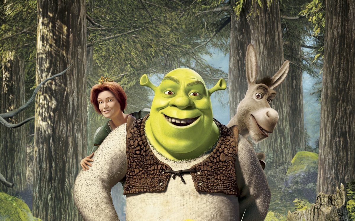 Shrek, Donkey and Fiona from the “Shrek” series, image
from GoodFon.