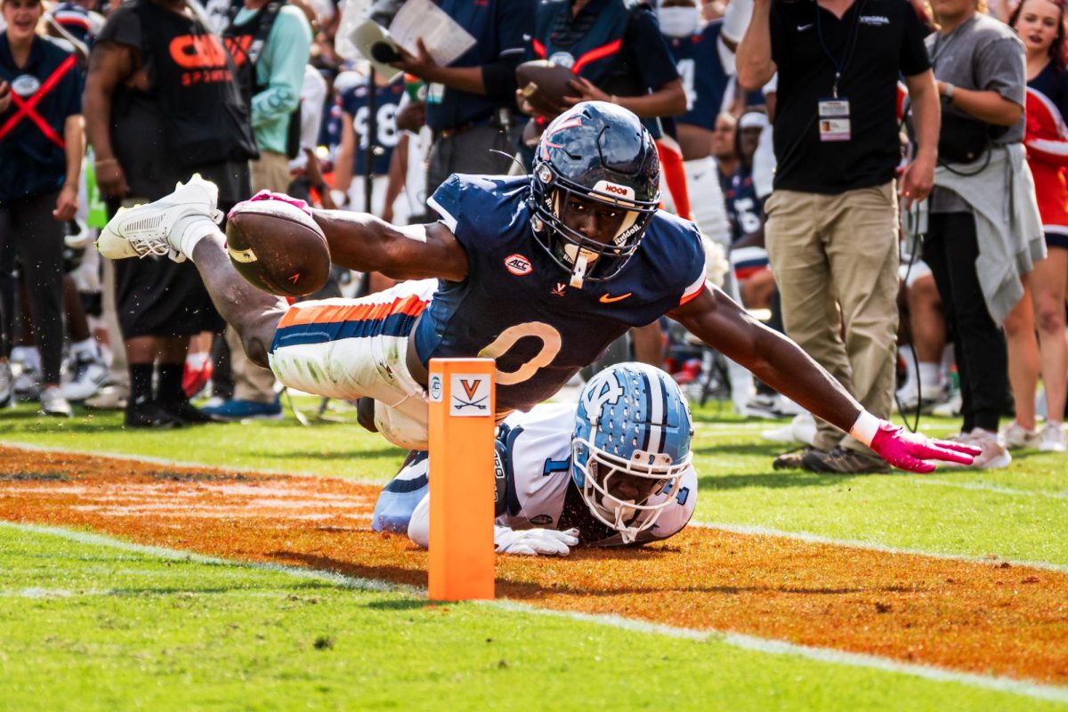 University of Virginia football scoring touchdown, photo courtsey of Nikolozi Khutsishvili