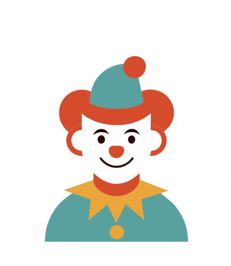 Graphics of clown and balloon courtesy of
Canva