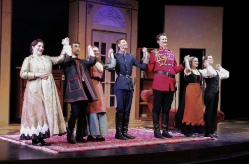 Cast of “Arms and the Man” at curtain call,
photo taken by Amanda Eacho