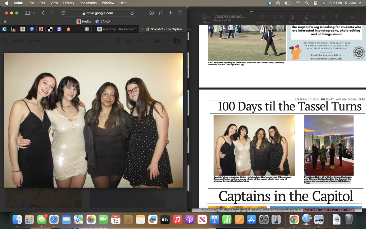 Captain's Log members Claire Hall, Lindsay Deyton, Alyssa Tillman, and Amanda Eacho taking a group photo at the event, photo courtesy of Lindsay Deyton